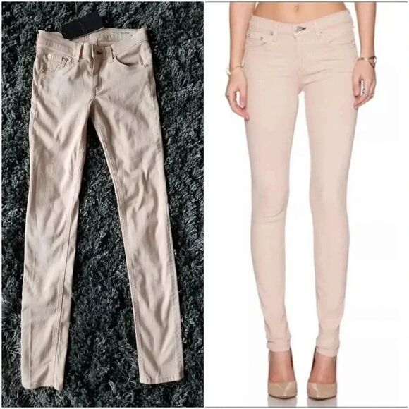 Rag & Bone | Blush Pink Skinny Jeans 24 - Picture 2 of 7